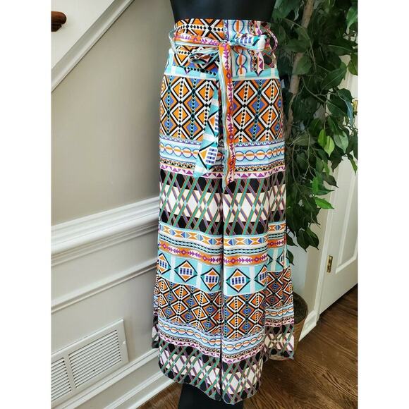 Indian Tropical Fashion Women Multicolor 100% Polyester 2 Piece Pantsuits Size M - Picture 3 of 12